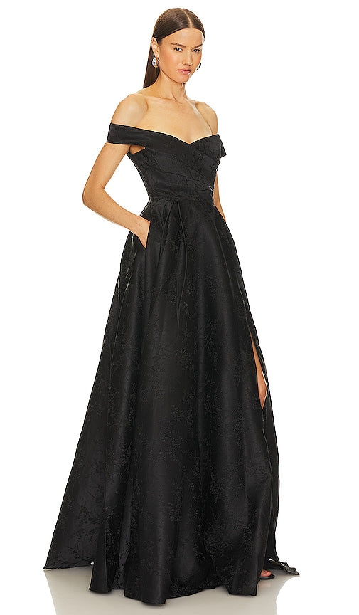 SAU LEE Lucinda Gown in Black