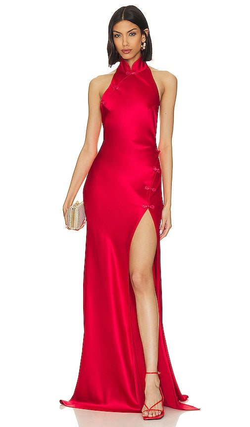 SAU LEE Michelle Gown in Red - Robe Michelle SAU LEE en rouge - SAU LEE Michelle 红色礼服 - SAU LEE Michelle Kleid in Rot - SAU LEE Michelle 가운 레드 색상 - SAU LEE Abito Michelle in rosso
