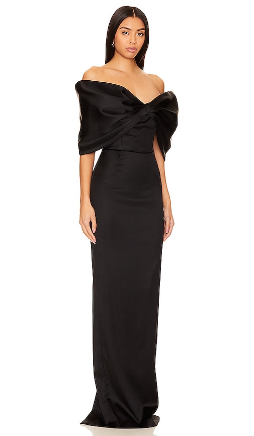 SAU LEE Paloma Gown in Black