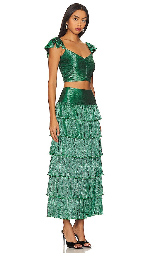 SAYLOR Catt Top & Midi Skirt Set in Green