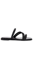 Schutz Giulia Flat in Black | Black Flat Sandals for Women