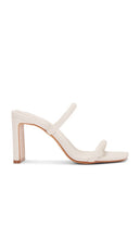Schutz Ully Tab Sandal in Ivory | Pearl Heeled Sandals for Women