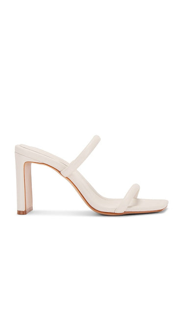 Schutz Ully Tab Sandal in Ivory | Pearl Heeled Sandals for Women