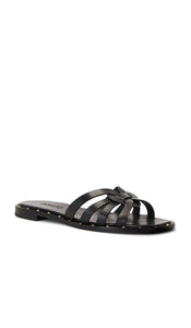 Schutz Phoenix Flat Sandal in Black