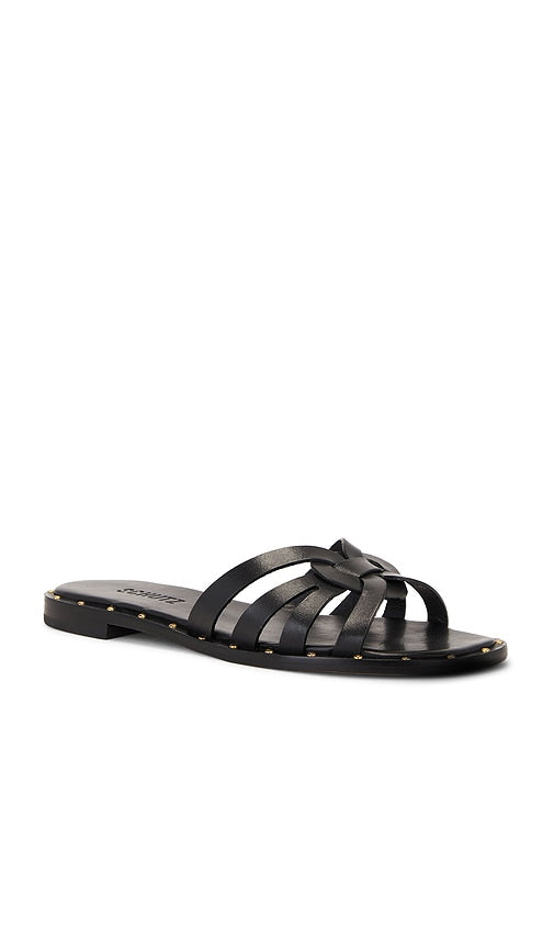 Schutz Phoenix Flat Sandal in Black