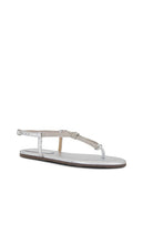 Schutz Treasure Sandal in Metallic Silver, grey