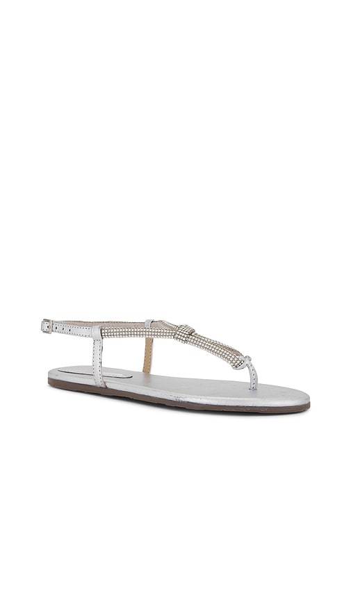Schutz Treasure Sandal in Metallic Silver, grey