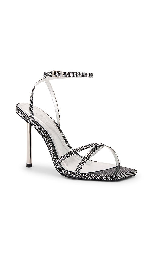 Schutz Eva Sandal in Metallic Silver, grey
