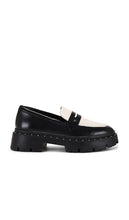 Schutz Christie Flat in Black,White | Black & Pearl Loafers & Oxfords Flats for Women