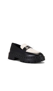 Schutz Christie Flat in Black,White