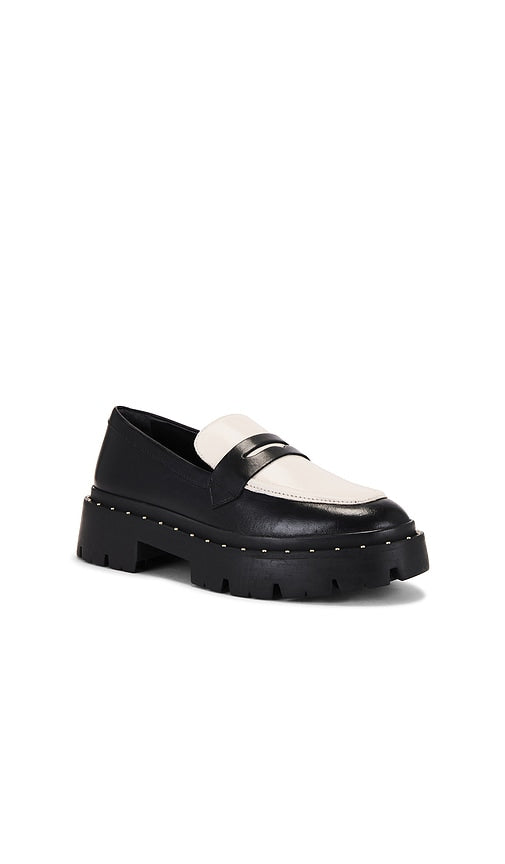 Schutz Christie Flat in Black,White