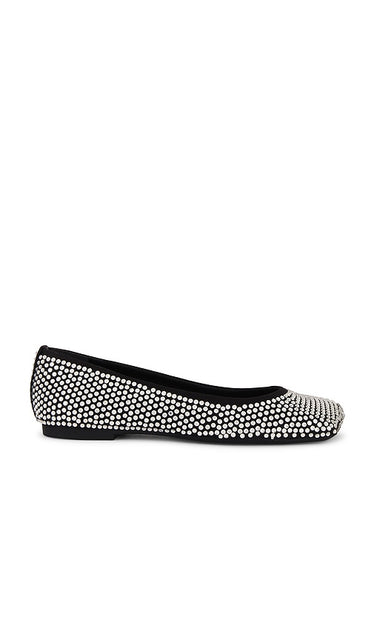 Schutz Jaycie Flat in Black | Black Ballet Flats for Women