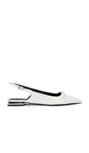 Schutz Violetta Sculpt Sling Back in White | White Sling Back Flats for Women