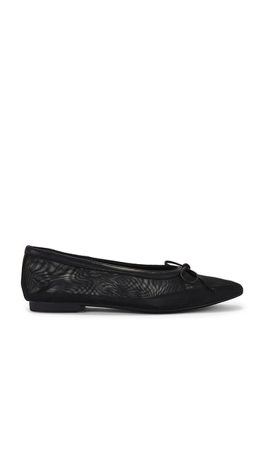 Schutz Arissa Mesh Flat in Black | Black Ballet Flats for Women