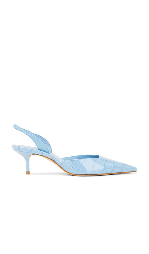 Schutz Paola Mid Slingback in Blue | Riviera Blue Sling Back Heels for Women
