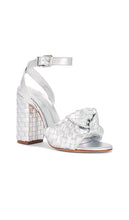 Schutz Kareena Knot Sandal in Metallic Silver