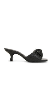 Schutz Kareena Knot Mule in Black | Black Open Toe Mules for Women
