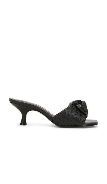 Schutz Kareena Knot Mule in Black | Black Open Toe Mules for Women