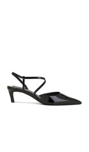 Schutz Annie Mid Pump in Black | Black Strappy Heels for Women