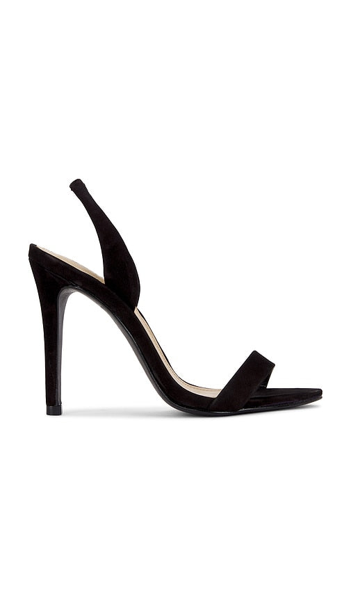 Schutz Luriane Heel in Black | Black Open Toe Heels for Women