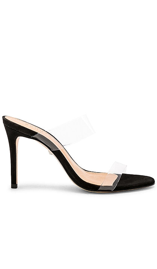 Schutz Ariella Heel in Black | Black & Transparente Heeled Sandals for Women