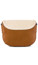See By Chloe Mara Colorblock Medium Leather Shoulder Bag in Brown,Cream