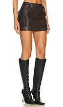 SELMACILEK Faux Leather Mini Skirt in Chocolate