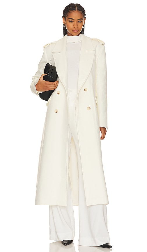 SELMACILEK Maxi Coat in Cream - SELMACILEK Maxi manteau en crème - SELMACILEK 奶油色长外套 - SELMACILEK Maximantel in Creme - SELMACILEK 맥시 코트 - Cappotto lungo SELMACILEK color crema