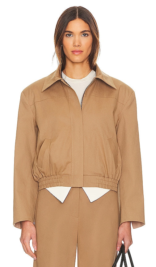 SELMACILEK Zipper Detailed Canvas Jacket in Tan