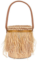 SENSI STUDIO Feathers Mini Bucket Bag in Beige