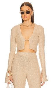 SER.O.YA Bora Cardigan in Beige - SER.O.YA Cardigan Bora en Beige - SER.O.YA Bora 米色开衫 - SER.O.YA Bora Cardigan in Beige - SER.O.YA 보라 가디건 베이지 색상 - Cardigan Bora SER.O.YA in beige