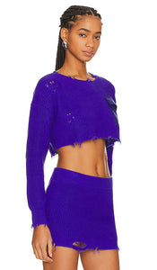 SER.O.YA Cropped Devin Sweater in Purple