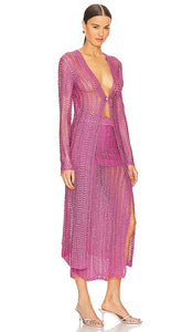 SER.O.YA Allison Crochet Cardigan in Pink