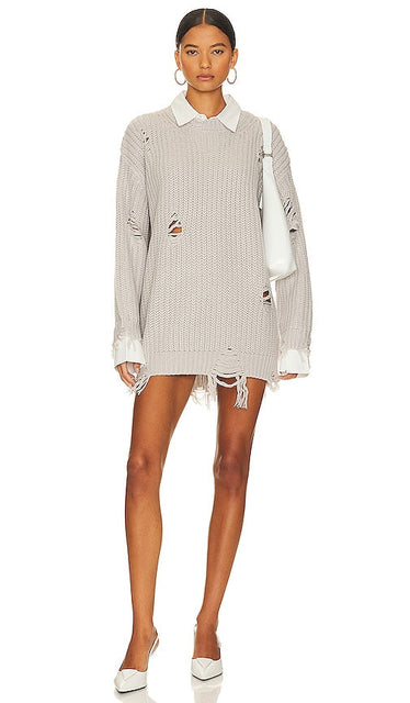 SER.O.YA Chloe Sweater in Grey - SER.O.YA Pull Chloé en Gris - SER.O.YA Chloe 灰色毛衣 - SER.O.YA Chloe Pullover in Grau - SER.O.YA 클로이 스웨터그레이 색상 - Maglione SER.O.YA Chloe in grigio