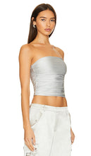 SER.O.YA Debbi Strapless Top in Metallic Silver
