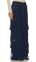 SER.O.YA Joss Cargo Wide Leg in Blue