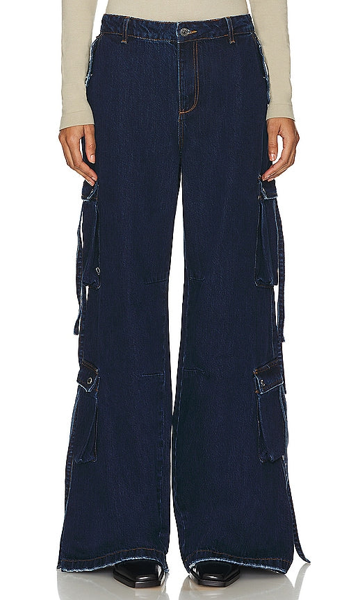 SER.O.YA Joss Cargo Wide Leg in Blue - SER.O.YA Joss Cargo jambe large en bleu - SER.O.YA Joss 蓝色工装阔腿裤 - SER.O.YA Joss Cargo Wide Leg in Blau - SER.O.YA 조스카고 와이드 레그 블루 색상 - SER.O.YA Joss Cargo gamba larga in blu