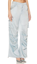 SER.O.YA Lai Satin Cargo Pant in Baby Blue