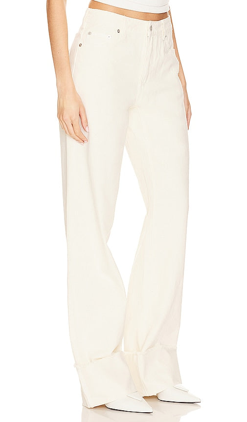 SER.O.YA Margot Cuffed Wide Leg in White