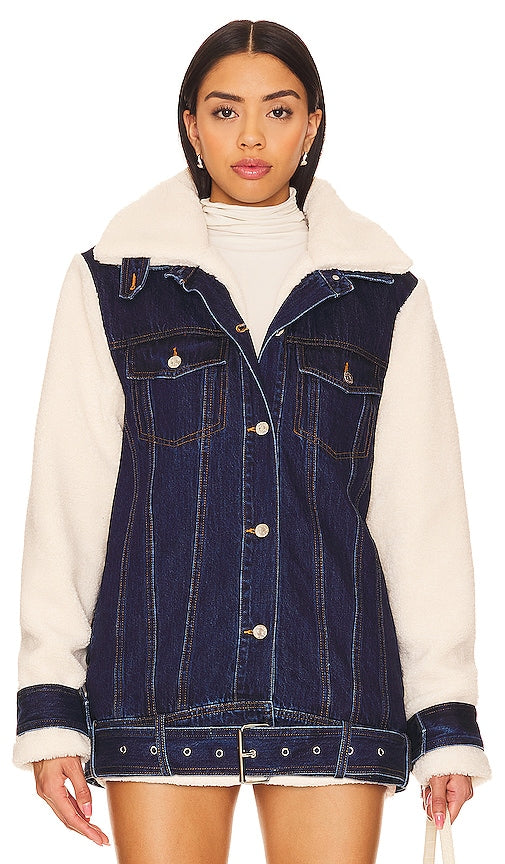 SER.O.YA Mink Jacket in Blue