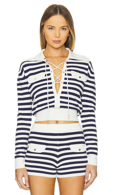 SER.O.YA Rose Top in Navy - SE.O.YA Haut Rose en Marine - SER.O.YA 海军蓝玫瑰上衣 - SER.O.YA Rose Top in Marineblau - SER.O.YA 로즈 탑 - SER.O.YA Top rosa in blu marino