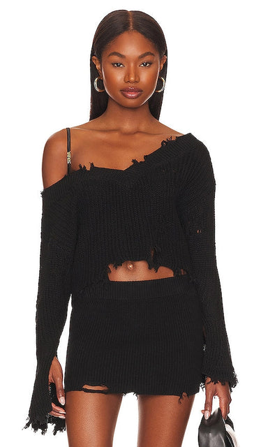 SER.O.YA Skye Sweater in Black - SER.O.YA Pull Skye en Noir - SER.O.YA 黑色 Skye 毛衣 - SER.O.YA Skye Pullover in Schwarz - SER.O.YA 스카이 스웨터블랙 색상 - Maglione Skye SER.O.YA in nero