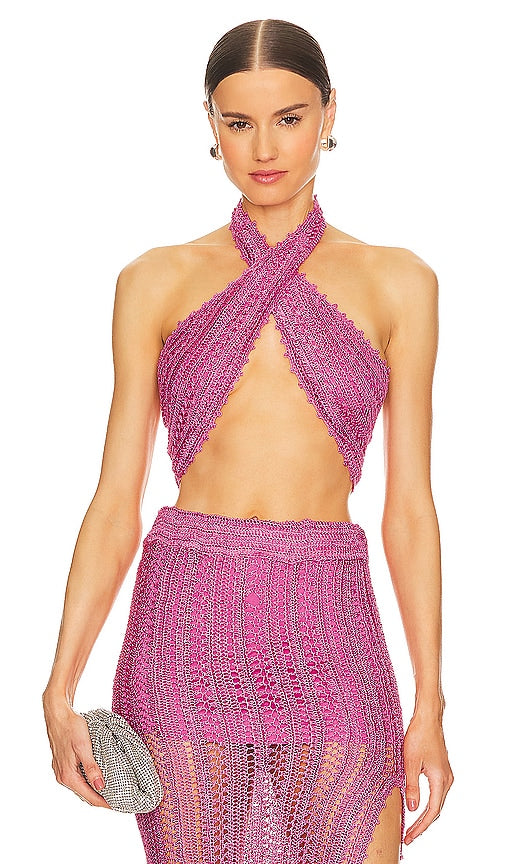 SER.O.YA Susan Wrap Top in Pink - SER.O.YA - Haut cache-cœur Susan en rose - SER.O.YA Susan 粉色裹身上衣 - SER.O.YA Susan Wickeltop in Rosa - SER.O.YA Susan 랩 탑 - SER.O.YA Top avvolgente Susan in rosa