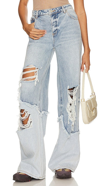 SER.O.YA Torell Wide Leg Jean in Denim-Light - SER.O.YA Torell - Jean à jambe large en denim clair - SER.O.YA Torell 浅牛仔阔腿牛仔裤 - SER.O.YA Torell Jeans mit weitem Bein in Denim-Light - SER.O.YA Torell 와이드 레그 진 - SER.O.YA Jeans Torell a gamba larga in denim chiaro