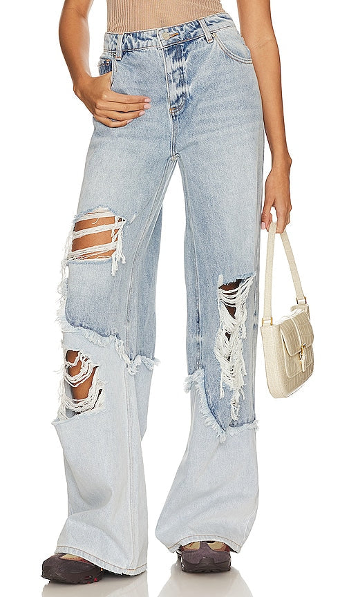 SER.O.YA Torell Wide Leg Jean in Denim-Light - SER.O.YA Torell - Jean à jambe large en denim clair - SER.O.YA Torell 浅牛仔阔腿牛仔裤 - SER.O.YA Torell Jeans mit weitem Bein in Denim-Light - SER.O.YA Torell 와이드 레그 진 - SER.O.YA Jeans Torell a gamba larga in denim chiaro