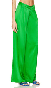 SER.O.YA Zarri Silk Pant in Green