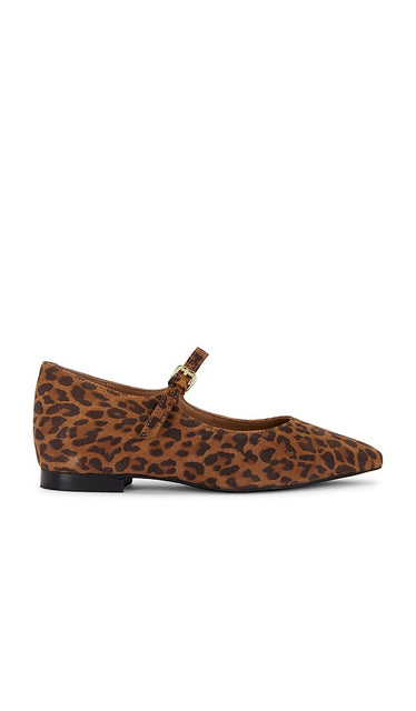 Seychelles Pardon Me in Brown | Tan Leopard Suede Mary Jane Flats for Women