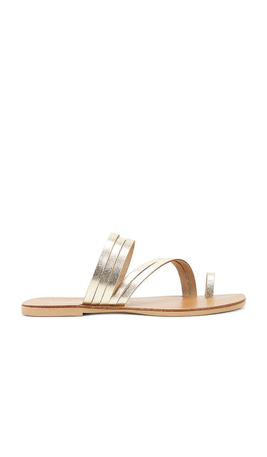 Seychelles Summer Rain Sandal in Metallic Gold | Gold Metallic Leather Flat Sandals for Women