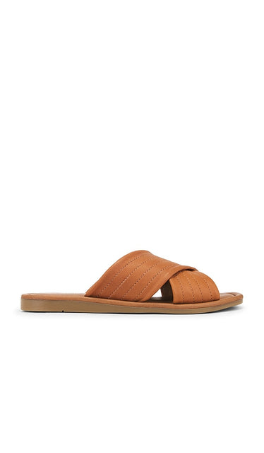 Seychelles Courage Sandal in Brown | Tan Leather Slides for Women