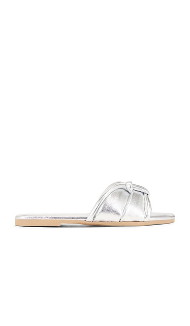 Seychelles Shades Of Cool Sandal in Metallic Silver | Silver Metallic Flat Sandals for Women